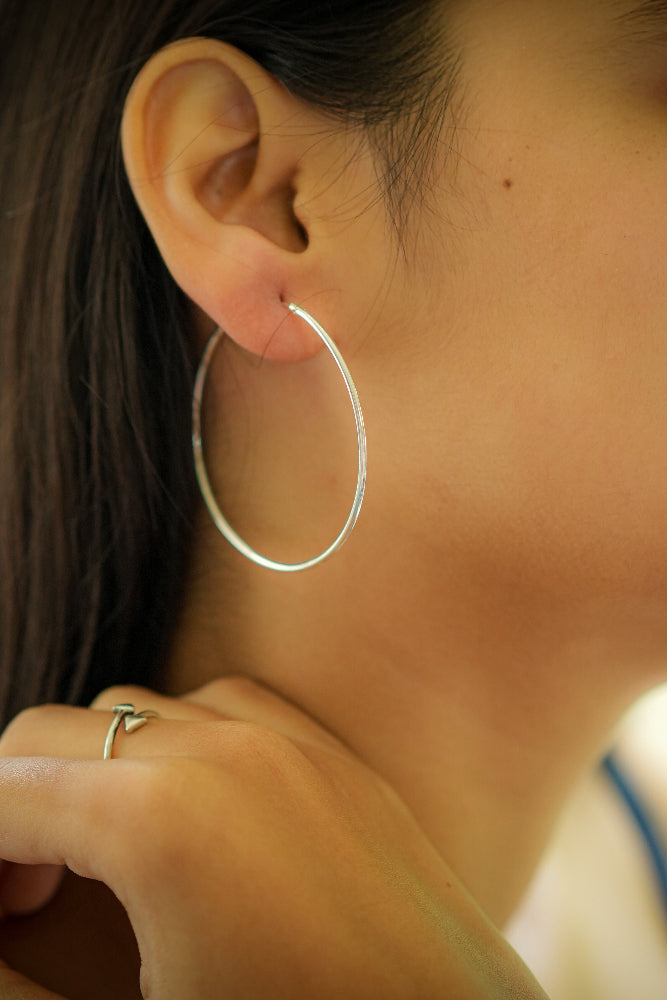 925 Sterling Silver Classic Silver Hoop Earrings