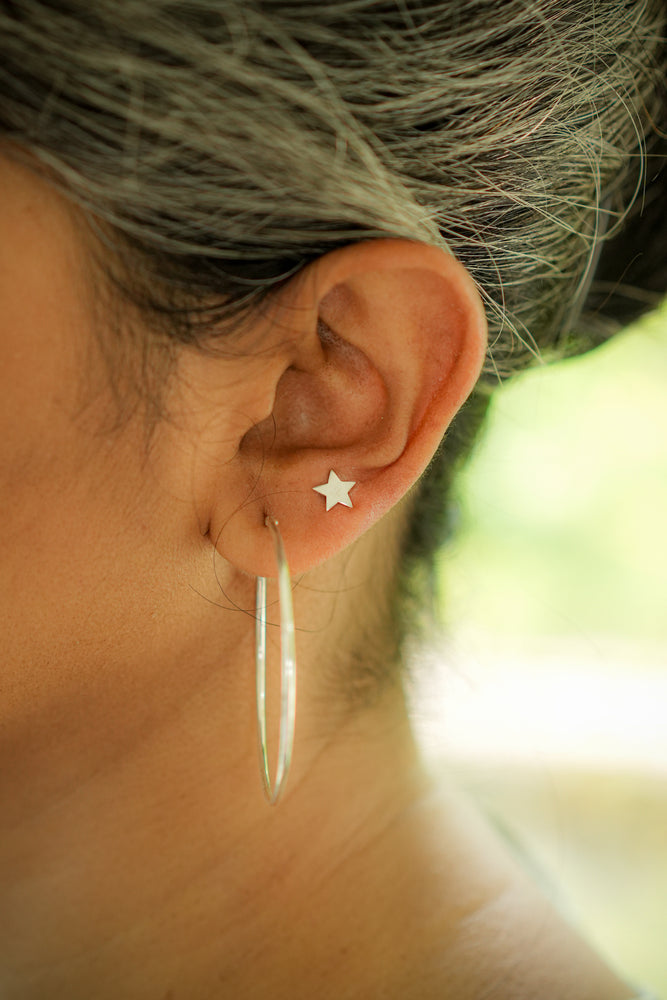 Sterling Silver Star Stud Earrings