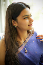 925 Silver Dual Tone Peacock Pendant & Earrings Set