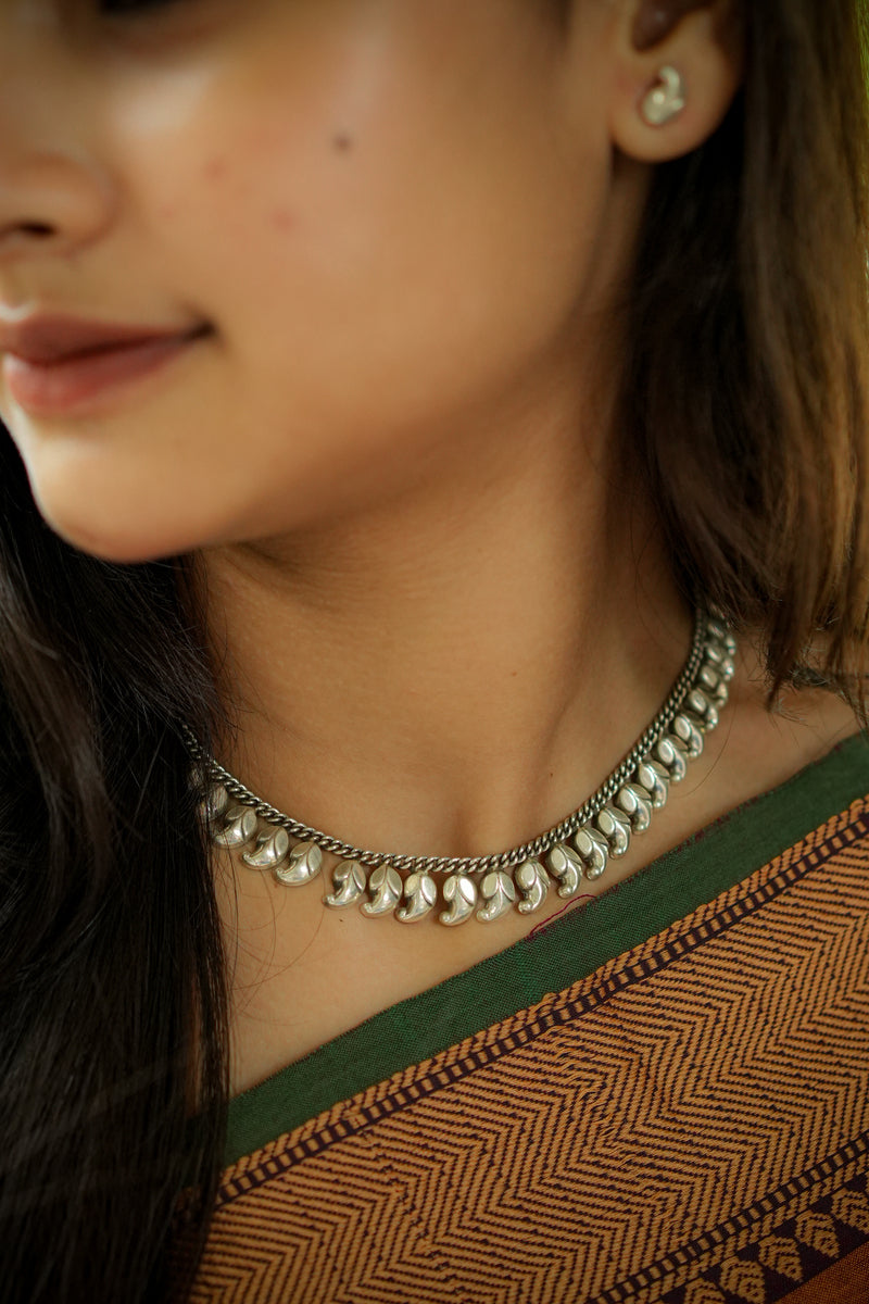 925 Oxidised Silver Neckpiece with studs