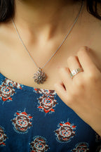 Silver Filigree Flower Pendant
