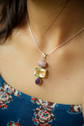 925 Silver Multicolour Stone Pendant