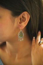 925 Silver Floral Handpainted Earrings
