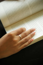 Sterling Silver Handcrafted Sun & Moon Finger Ring | Minimalist Silver Statement Ring