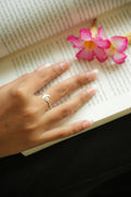 Sterling Silver Handcrafted Sun & Moon Finger Ring | Minimalist Silver Statement Ring
