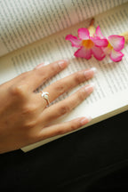 Sterling Silver Handcrafted Sun & Moon Finger Ring | Minimalist Silver Statement Ring