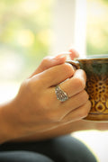 925 Silver Handcrafted Silver Jali work Finger Ring