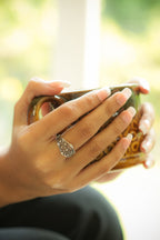 925 Silver Handcrafted Silver Jali work Finger Ring
