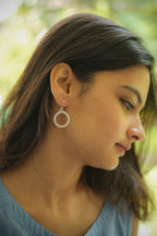 Sterling Silver Hammered Silver Hoop Earrings | Minimalist Statement Earrings