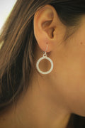 Sterling Silver Hammered Silver Hoop Earrings | Minimalist Statement Earrings