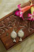 Handpainted Turquoise Floral Danglers