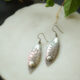 Leaf Embossed Silver Danglers