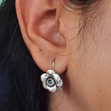 buy silver flower earrings
