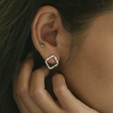 Silver Stud in Textured Pattern