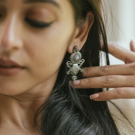 Handcrafted Intricate Design Silver Earrings