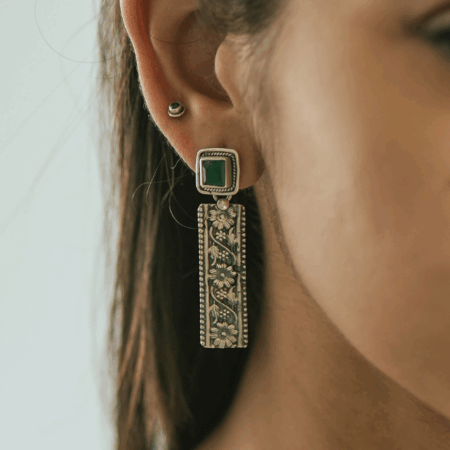 Silver Long Chitai Earrings