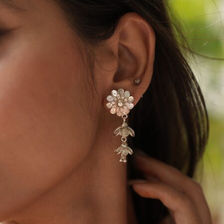 Handcrafted Silver floral earrings