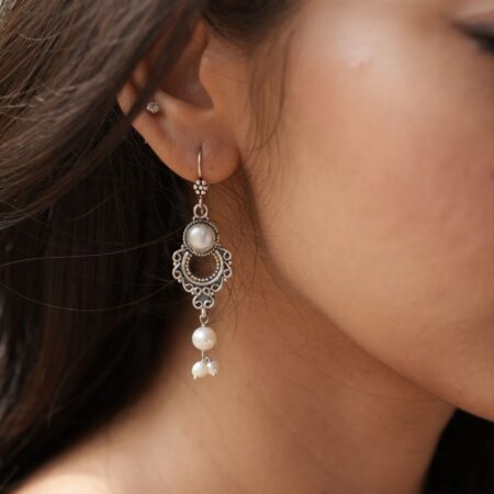 92.5 Silver Pearl danglers