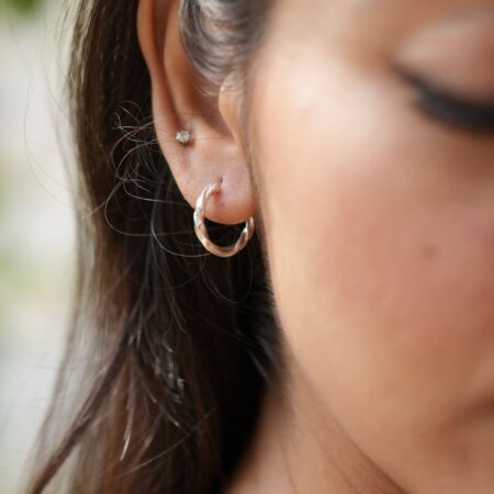 Silver Twisted hoop earrings