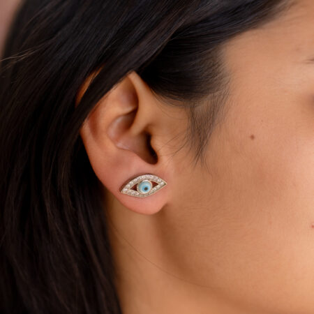 Zirconia Evil Eye Studs