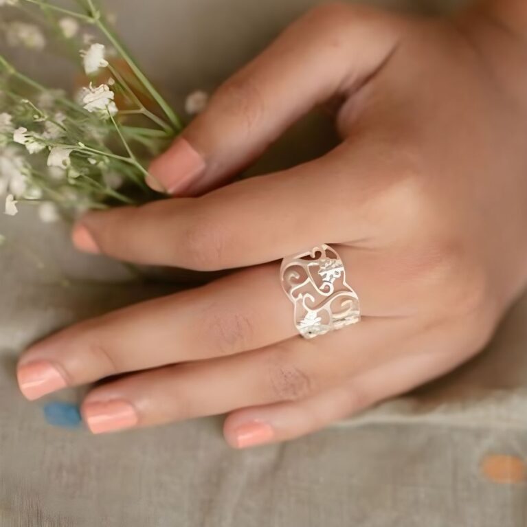 925 Silver intricate floral pattern finger Ring