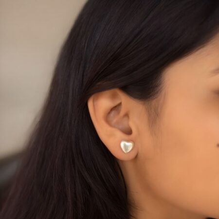 Sterling Silver Heart shaped Dailywear Stud Earrings