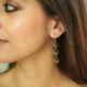 Long Handcrafted Three Layer Silver Earrings