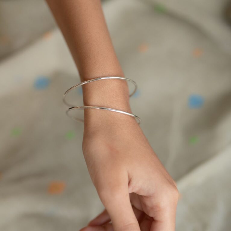 Silver Thin Bangles