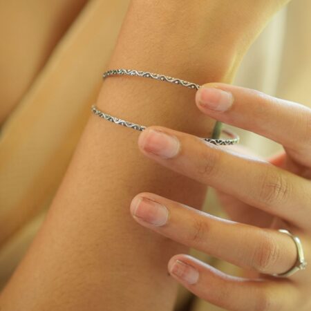 Vintage Silver Dana Work Thin bangles