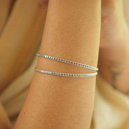 Vintage Silver Textured Thin bangles