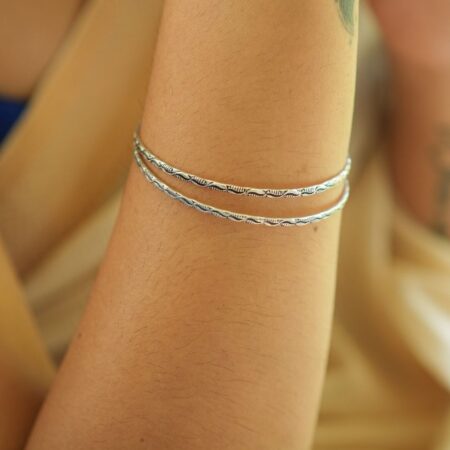 925 Silver Tribal Design Thin bangles