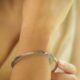 Silver Solid bangle with Intricate work