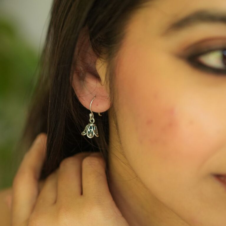 925 Silver lightweight Jhumki earrings with fish hooks