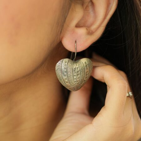 925 Silver Textured Fish Motif hook earrings