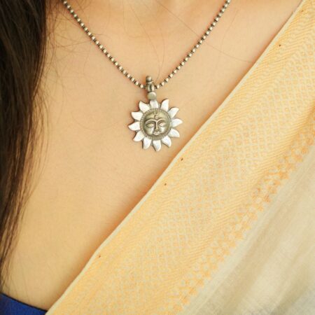 Silver Tribal Sun motif Pendant
